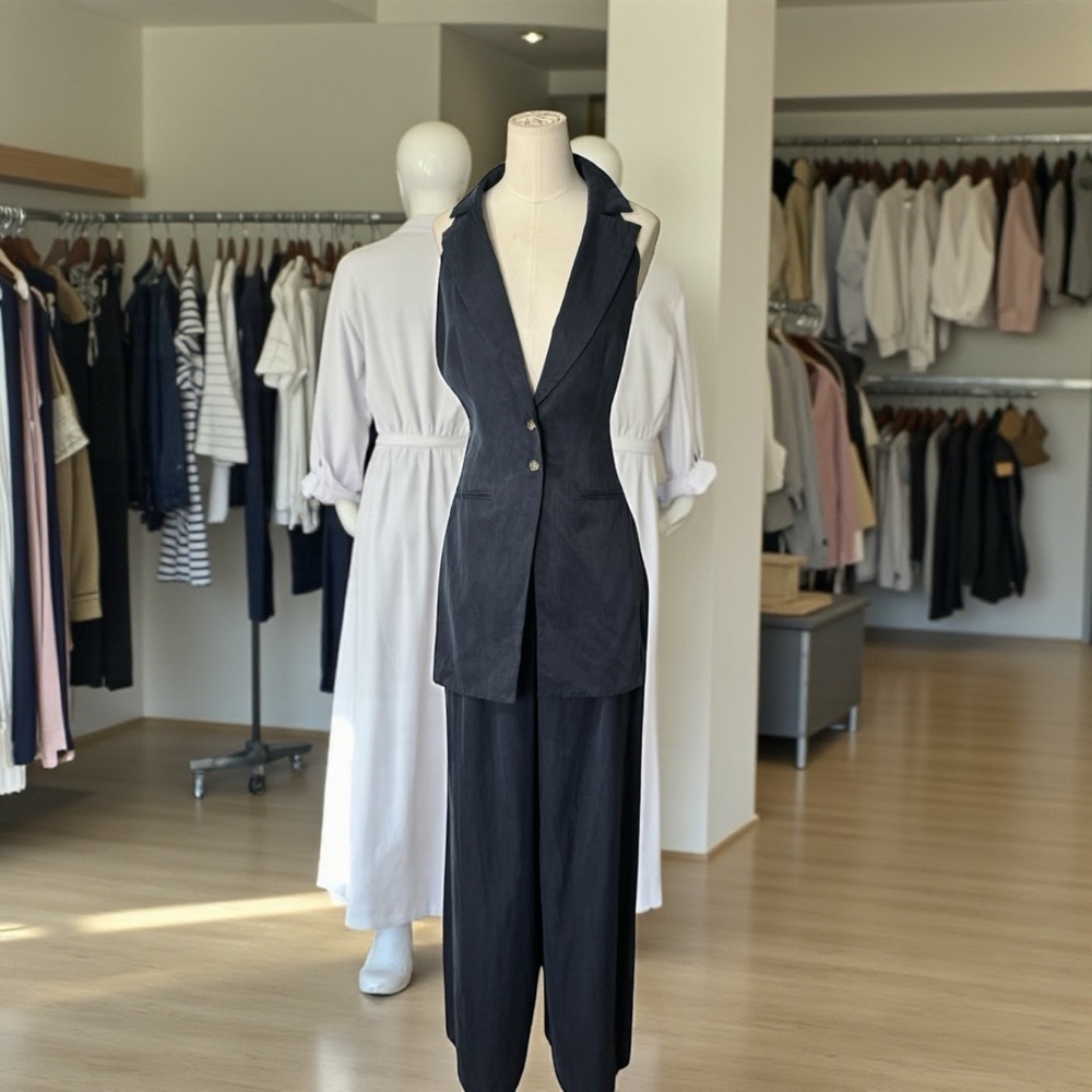 B.FREEDOM  Navy Halter Two button  Jumpsuit‎ in Sz Small